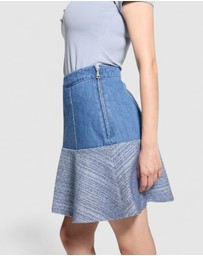 GUESS - Elsie Tweed Mix Denim Skirt