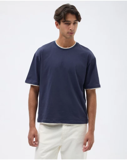 AERE - Contrast Layered T Shirt
