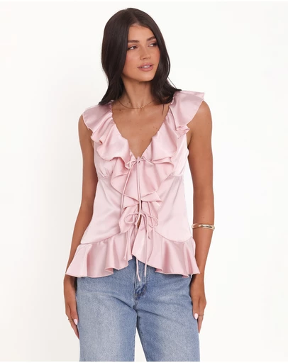 Petal & Pup - Orelia Ruffle Front Top - Pink