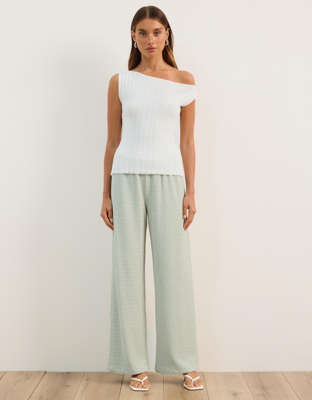 Atmos&Here - Alba Textured Wide Leg Pants