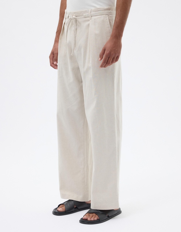 AERE - Linen Blend Tie Waist Relaxed Pants