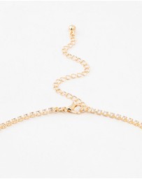 Lovisa - Gold Cubic Zirconia 2 Row Necklace and Earrings Set