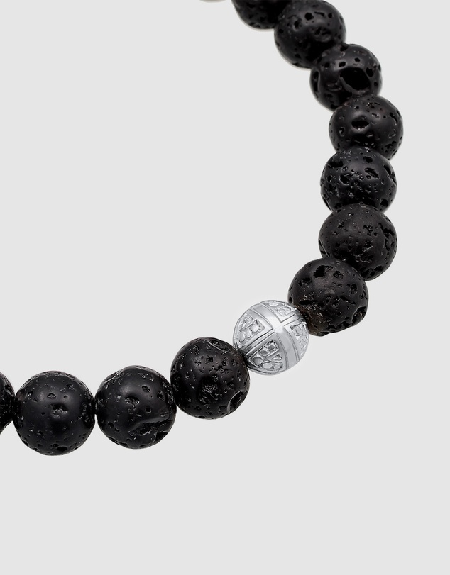 Kuzzoi - ICONIC EXCLUSIVE - Lava Stone Bracelet with Sterling Silver Elements