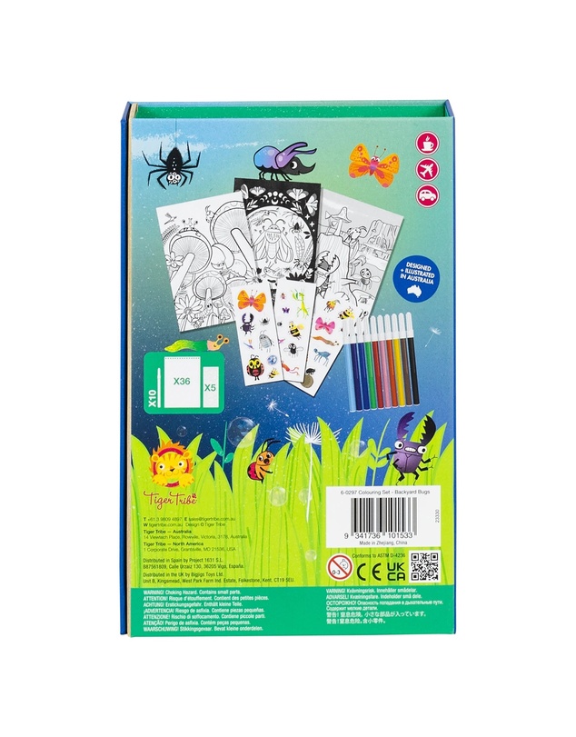 Tiger Tribe - Colouring Set Backyard Bugs