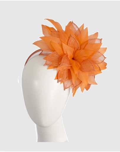 Max Alexander - Modern Flower Orange Racing Fascinator