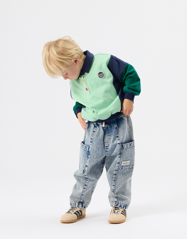 Goldie + Ace - Panelled Relaxed Rugby Sweat Top - Babies-Kids