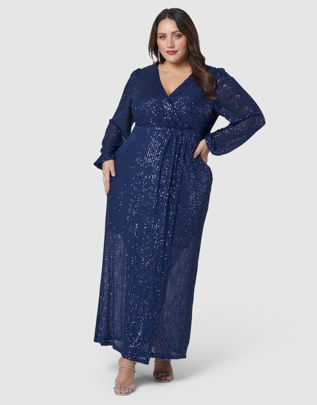 Pink Dusk by Curve Project - All I Want Sequin Maxi Dress