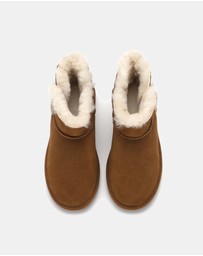 AusWooli Ugg Boots - Cabarita Sheepskin Chic Short Button Boots