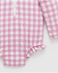 Purebaby - Printed Frilly Long Sleeve Swimsuit -Kids-Babies