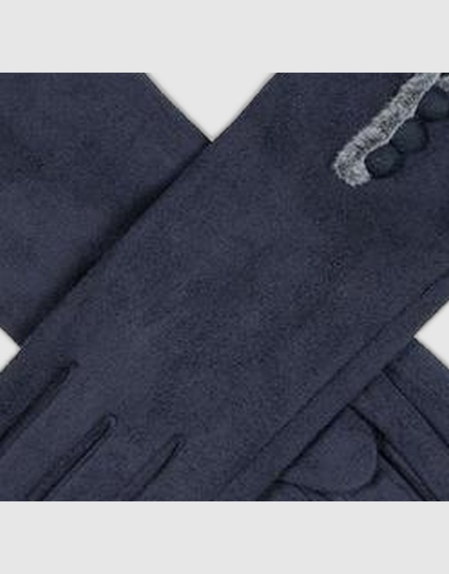 DENTS - Touchscreen Faux Suede Gloves with Faux Fur Trim