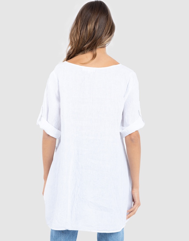 CAMIXA - Federica Linen Tunic Top