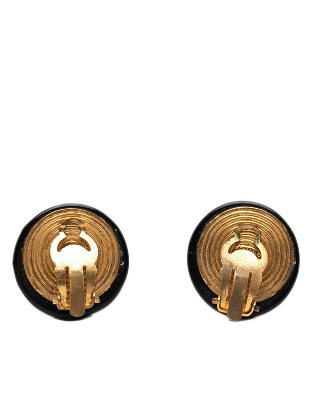 Pre-Loved by Azura Reborn - Pre-Loved CC Resin and Gold Plated Button Clip On Earrings