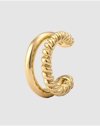 Elli Jewelry - Earrings Single Earcuff 925 Sterling Silver Gold-Plated