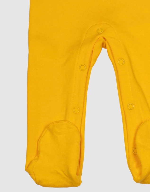 B Free Intimate Apparel - Baby Snap Button Sleepsuit with Booties - 100% Organic Cotton - Yellow Kangaroo