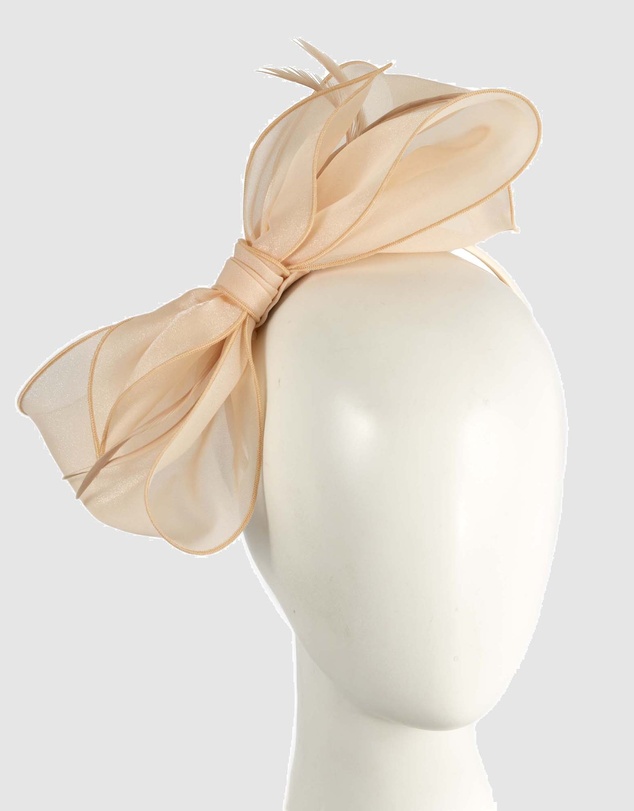 Max Alexander - Nude Organza Bow Fascinator