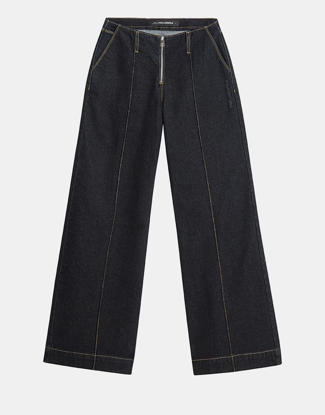 Karl Lagerfeld - Ikon Patch Wide Denim Pants