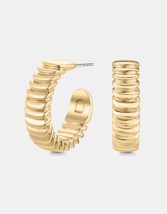 Mestige - Ripple Hoops - 18K Gold Plated