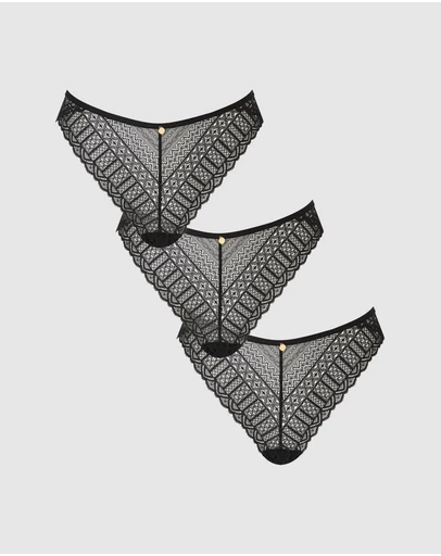 KBX - 3-Pack Lace High Leg Briefs