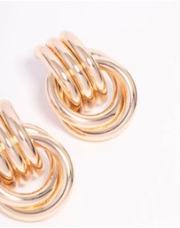 Lovisa - Gold Triple Row Wrapped Knotted Drop Earrings