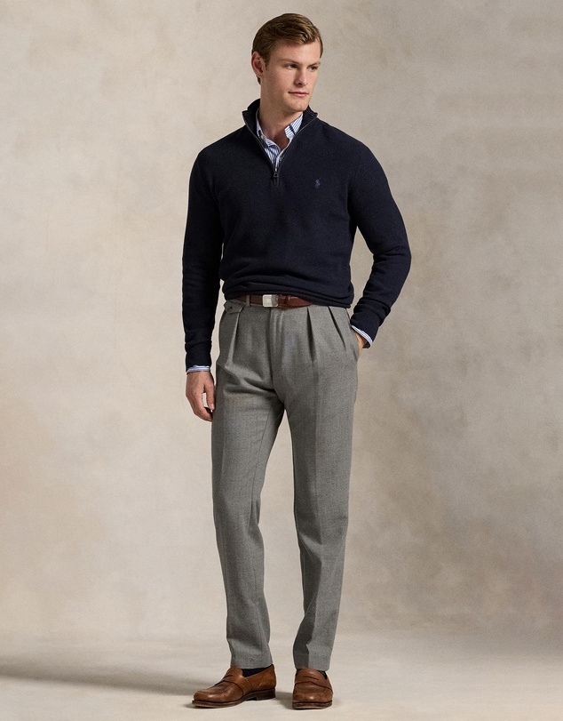 Polo Ralph Lauren - Mesh-Knit Cotton Quarter-Zip Sweater