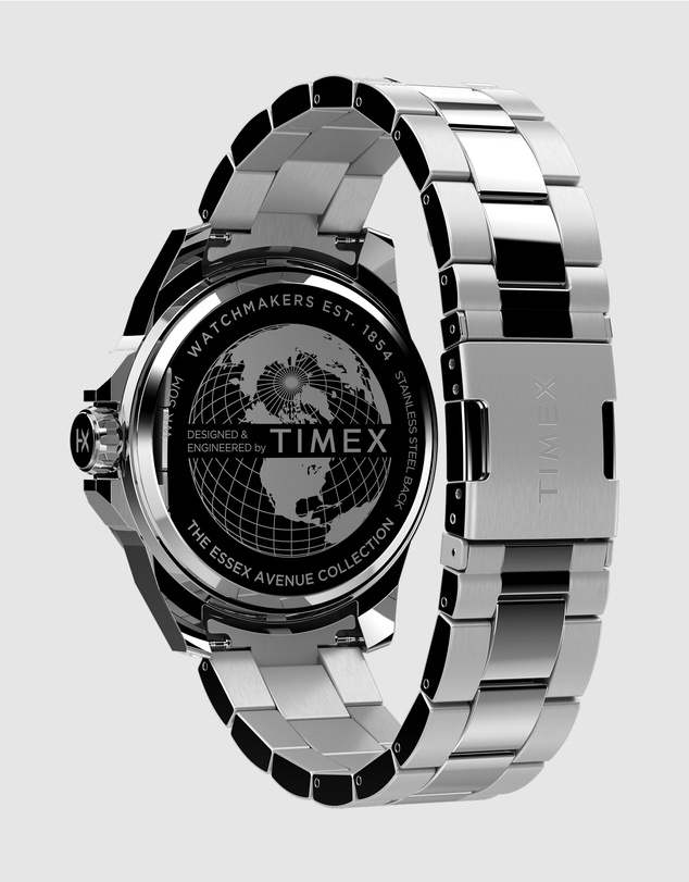 TIMEX - Timex Essex 44mm Silver-Tone Analogue Watch