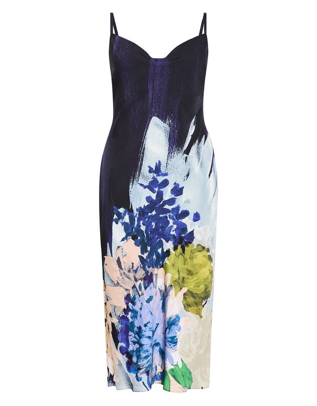 City Chic - Sadie Dahlia Print Slip Dress
