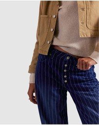 Free People - Striped Nia BF Jeans
