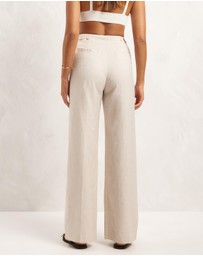 AERE - Linen Blend Wide Leg Pants