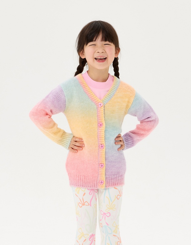 Rock Your Kid - Rainbow Ombre Audrey Cardigan