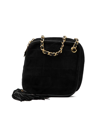 Pre-Loved by Azura Reborn - Pre-Loved CC Quilted Suede Diamon Tassel Bag