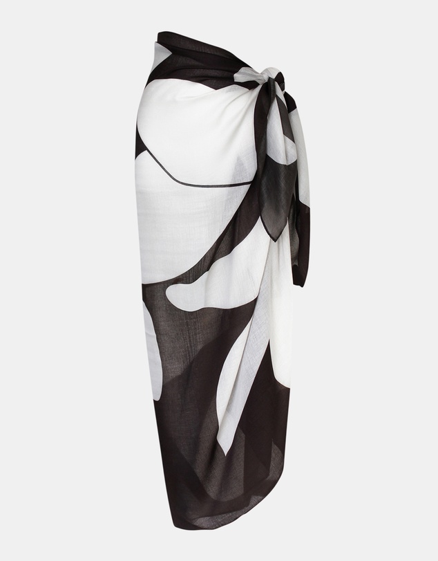 Morgan & Taylor - Primavera Beach Sarong in Black and White