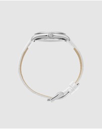 Maxum - Sydney - White Dial, Silver Tone Case & White Leather Band