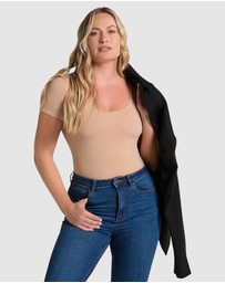 Leonisa - Essential Boldly Short Sleeve Shaping Tummy Control Bodysuit