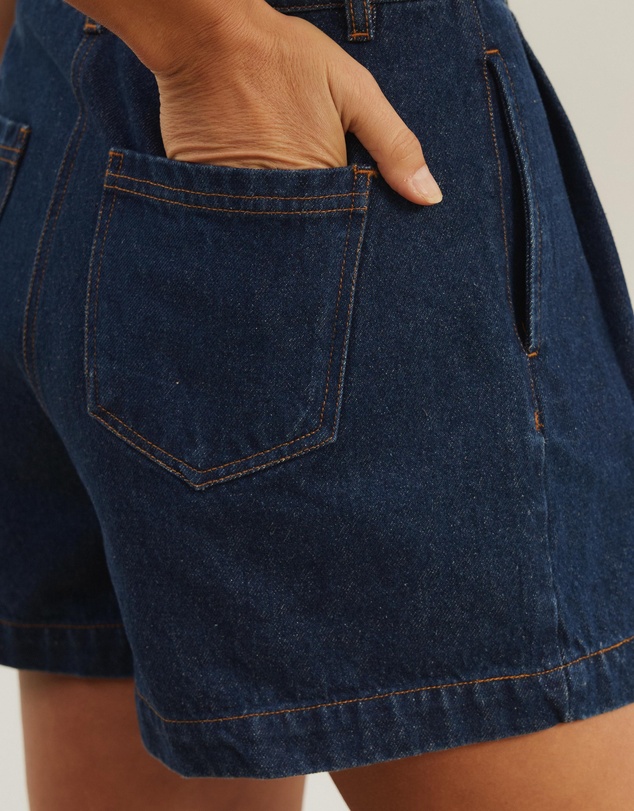 Atmos&Here - Devon Pleated Denim Shorts