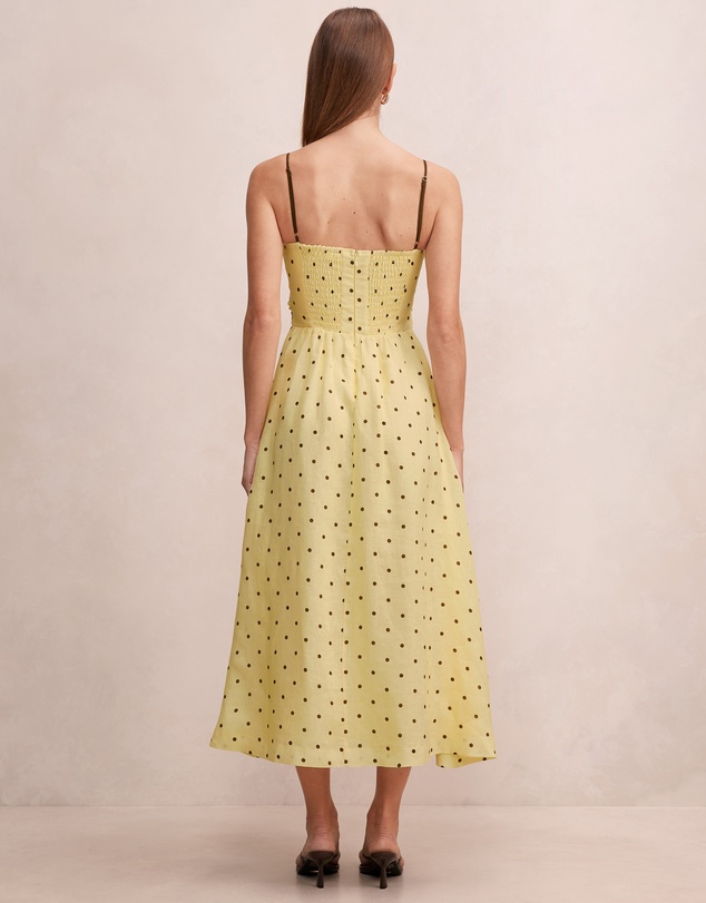 Forever New - Isabella Tie Front Linen Midi Dress