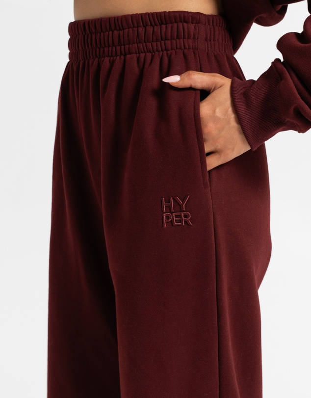 HyperLuxe The Label - Logo Embroidered Straight Leg Sweatpants