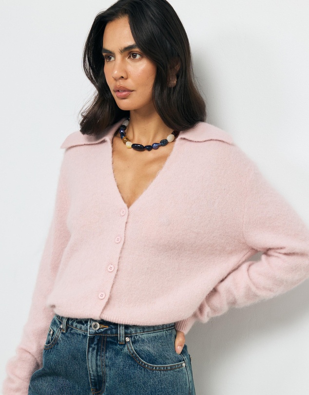 AERE - Pia Brushed Knit Cardigan