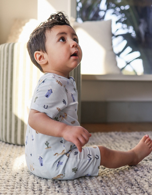 Kynd Baby - Essential Short Sleeve Onesie in Country Blue