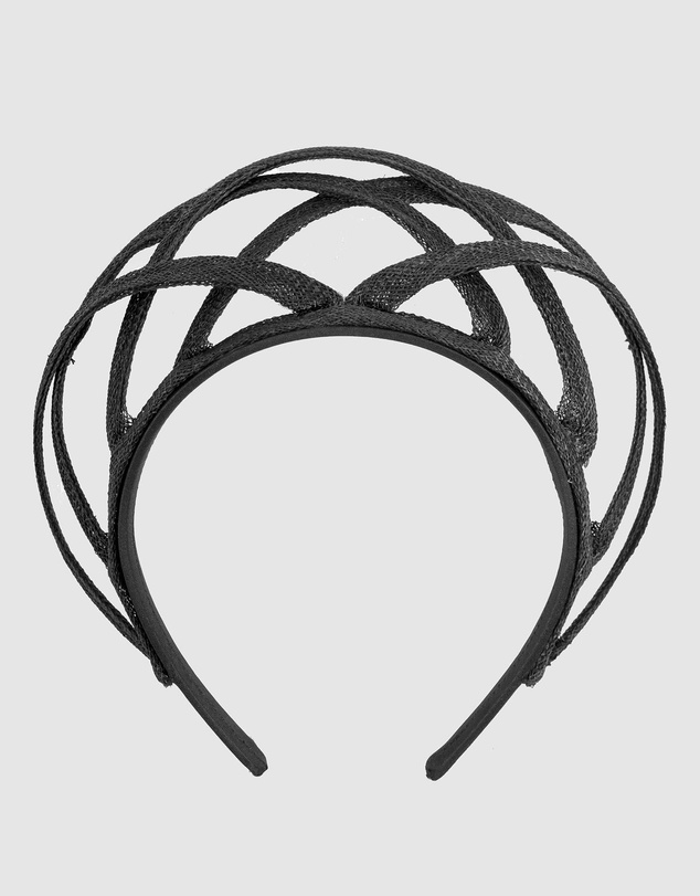 Max Alexander - Black Pleated Crown Fascinator