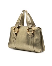Pre-Loved by Azura Reborn - Pre-Loved Metallic Calfskin Metal Bamboo Handbag