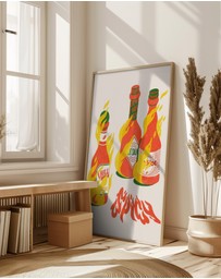 Olive et Oriel - Spicy Hot Sauces by Arte Koola Art Print