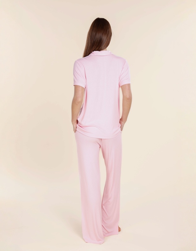 Gingerlilly - Lyon Ribbed Short Sleeve Button Up Top