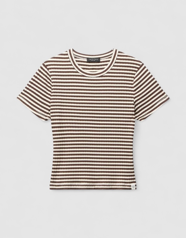 rag & bone - Luca Stripe Rib Baby Tee
