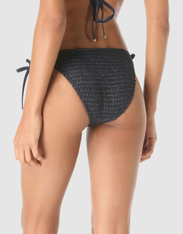 Michael Kors - Lurex Crochet Tie Side String Bikini Bottom