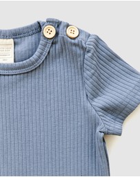 WITH LOVE FOR KIDS - BASICS Wide Ribbed Short Sleeve Top - Kids