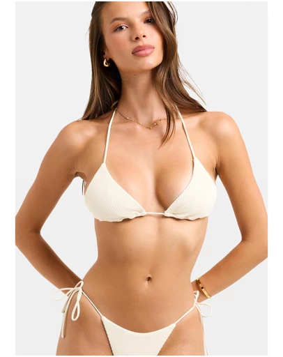 Subtitled - Rib Halter Triangle Bikini Top