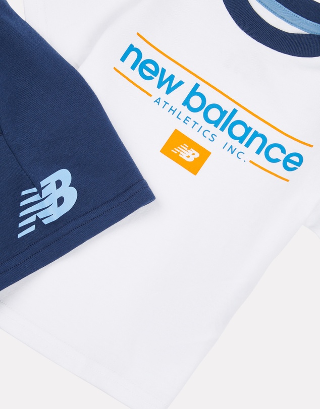 New Balance - Linear Athletics Tee & French Terry Short Set