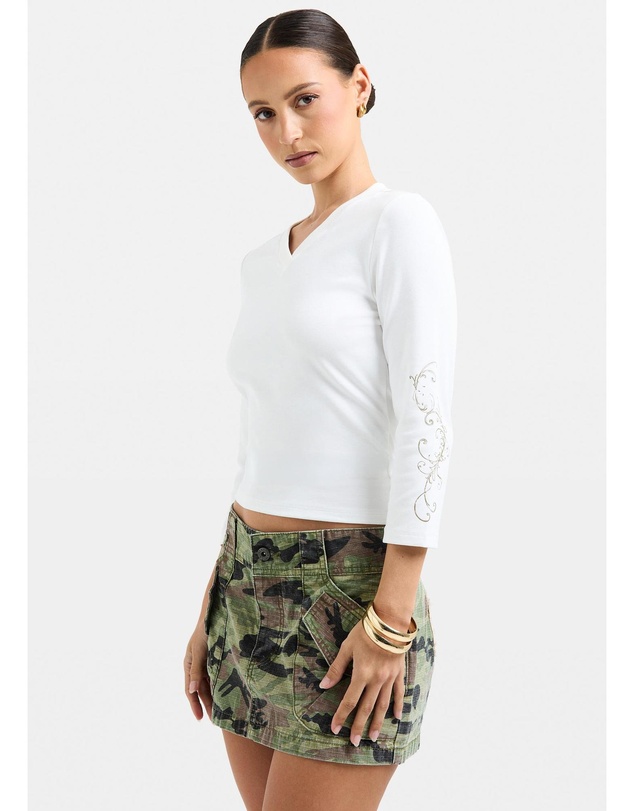 Neon Hart - Donita V Neck 3/4 Sleeve Top