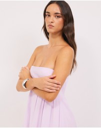 Calli - Karina Pleated Strapless Maxi Dress