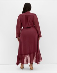 City Chic - Plus size Rylie Maxi Dress - burgundy